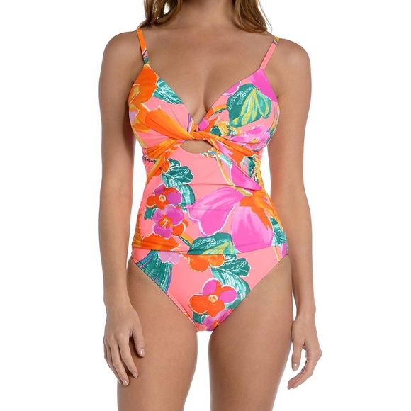 Floral Swimwear in Pink and Orange